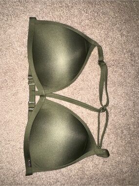 PINK Victoria's Secret Olive Green Strappy Bikini Top